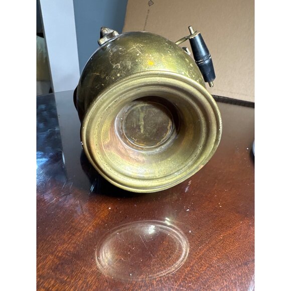 Dutch Brass Coal 7" Tall Scuttle Ash Bucket  Lion Head Handle Delft Handle 70-45 - Picture 6 of 7